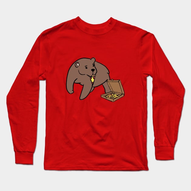 Pizza Bear Long Sleeve T-Shirt by RadicalLizard